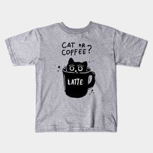 Cat or Coffee Kids T-Shirt